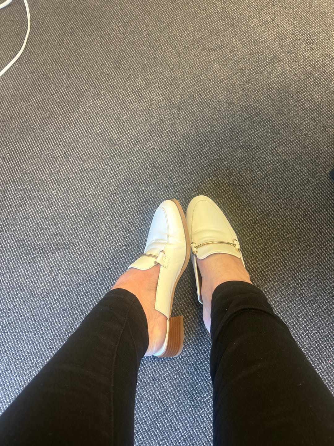 Customer photo review of Aria Flat Mule White
