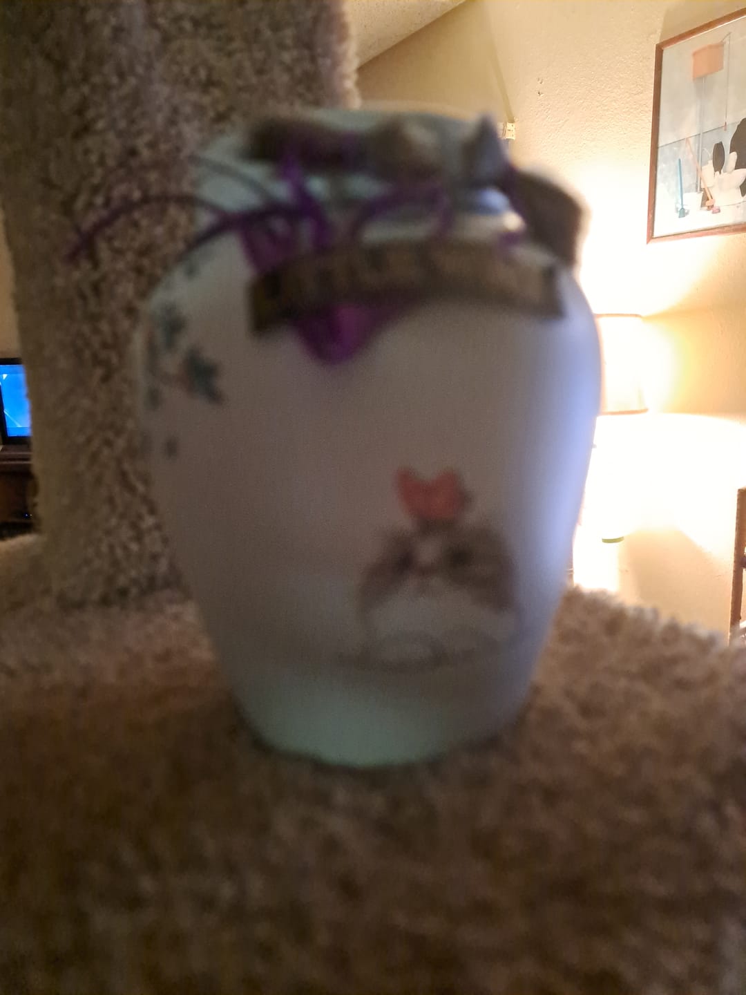 Customer photo review of Cat and Girl Heart Urn