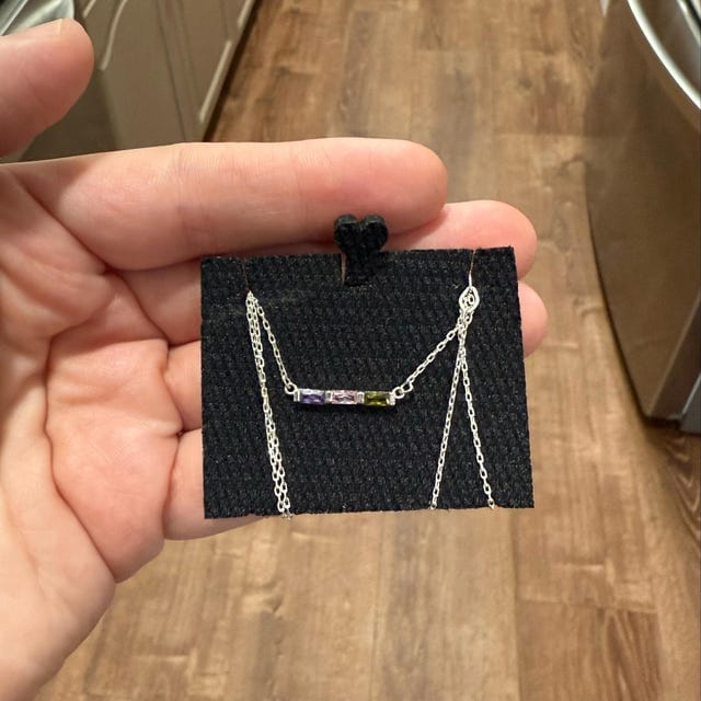 Customer photo review of Personalized Birthstone Necklace