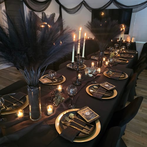 Customer photo review of Masquerade Ball/Carnival Murder Mystery Host Your Own Game Kit