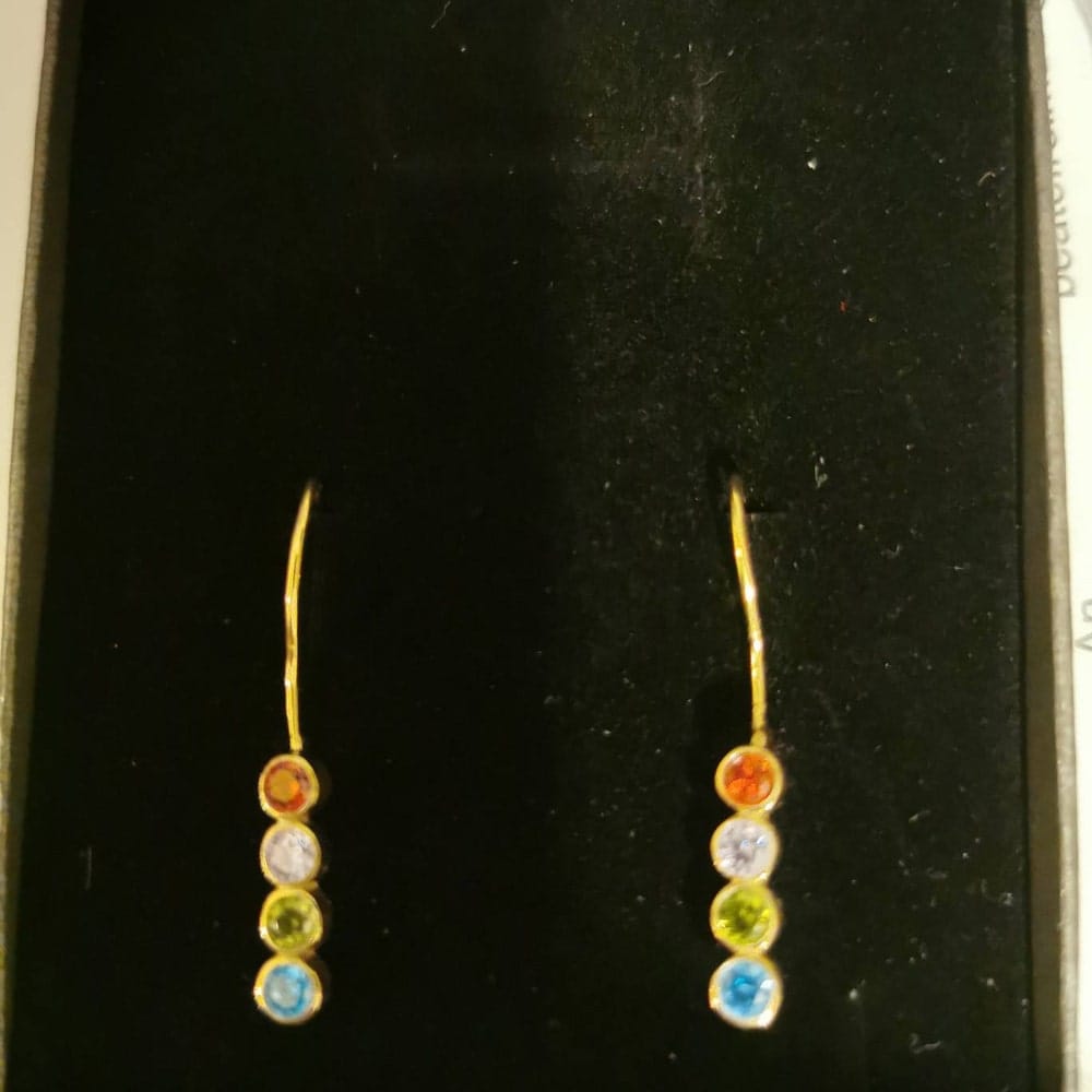 Customer photo review of Family Birthstone Earrings