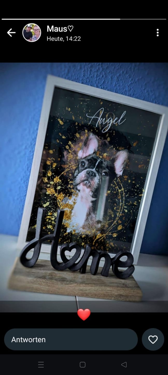 Customer photo review of Personalisiertes Portrait - Gold Aquarell Stil