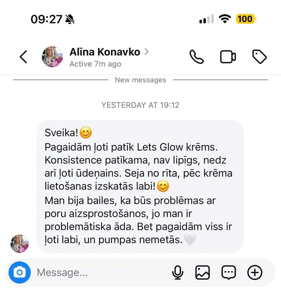 Customer photo review of Let's Glow Cream 50ml