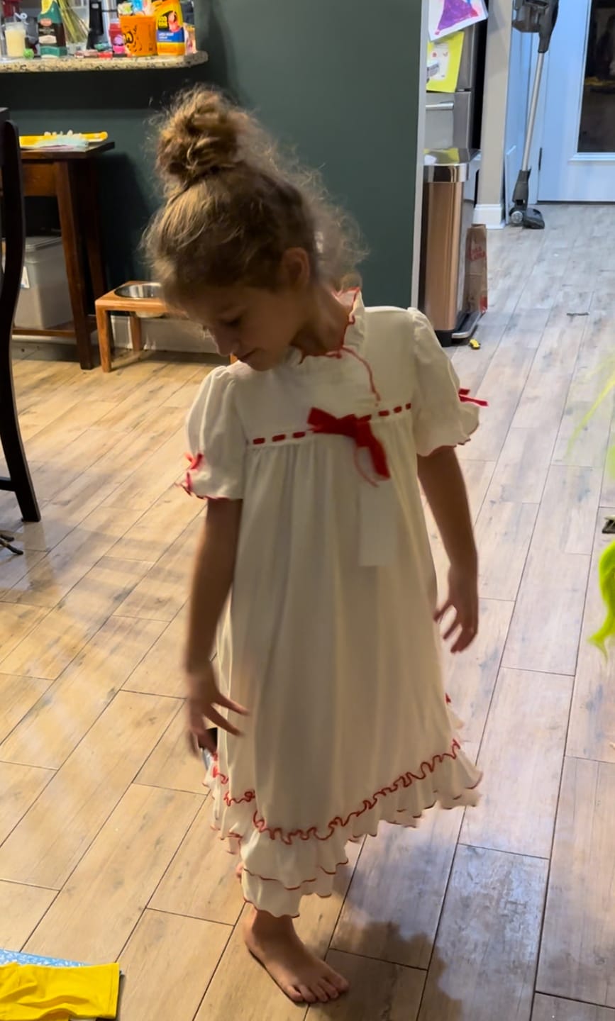 Customer photo review of The Original Clara Nutcracker Christmas Gown Short Sleeve in White