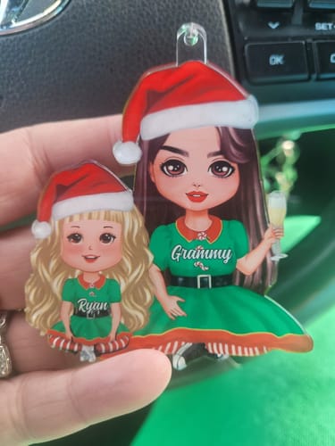 Customer photo review of Doll Grandma & Grandkid Christmas Gift Personalized Christmas Ornament