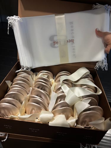 Customer photo review of 2026 September Pre-Order - 20 Pairs of Champagne Rescue Flats (Rose GOLD Display Box)