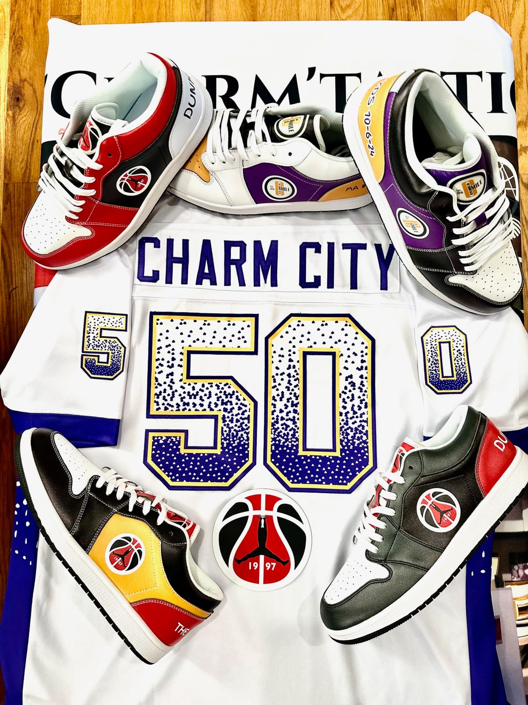 Customer photo review of Gifts for Businesses, branded client gifts Persoanlized American Cancer Society Sneakers, Custom Relay For Life Shoes, Love's Gift Shoes,AJ1-C03200