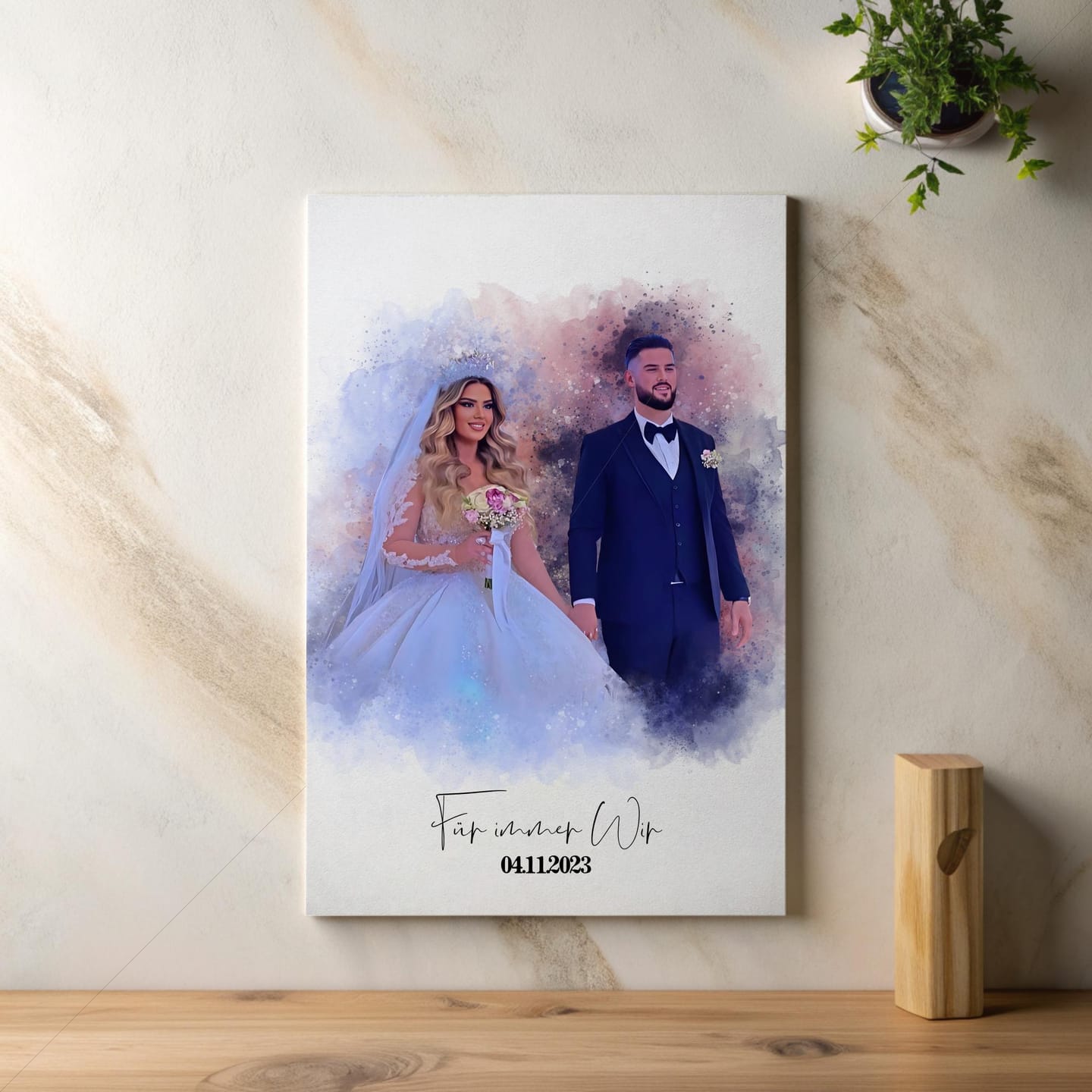 Customer photo review of Dein Hochzeitsfoto als Aquarell Poster | Geschenk zur Hochzeit