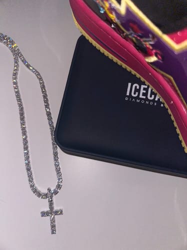 Customer photo review of Moissanite Tennis Chain 14K Gold (ALL SIZES)