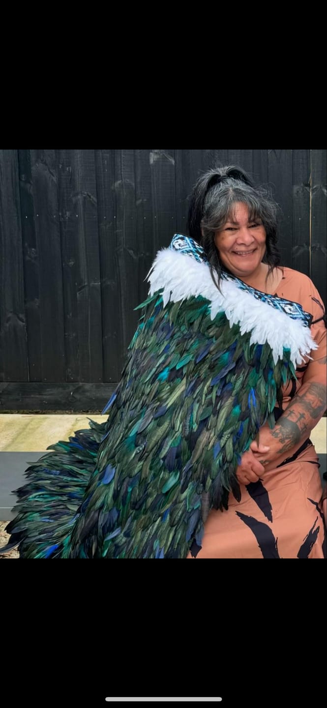 Customer photo review of Beautiful Paua Blue Maori Korowai
