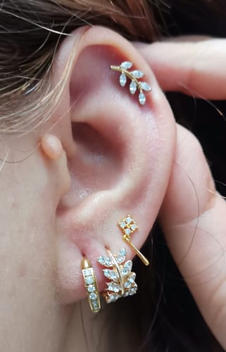 Customer photo review of Piercing 1era Perforación Hojita Titanio