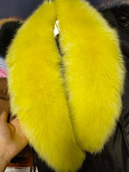 Customer photo review of Real Fox Fur Collar Scarf City-Luxe Winter Wrap — Black | KIMLUD