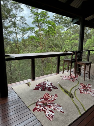 Customer photo review of Ted Baker Botanical Tulip Burgundy Outdoor Designer Rug