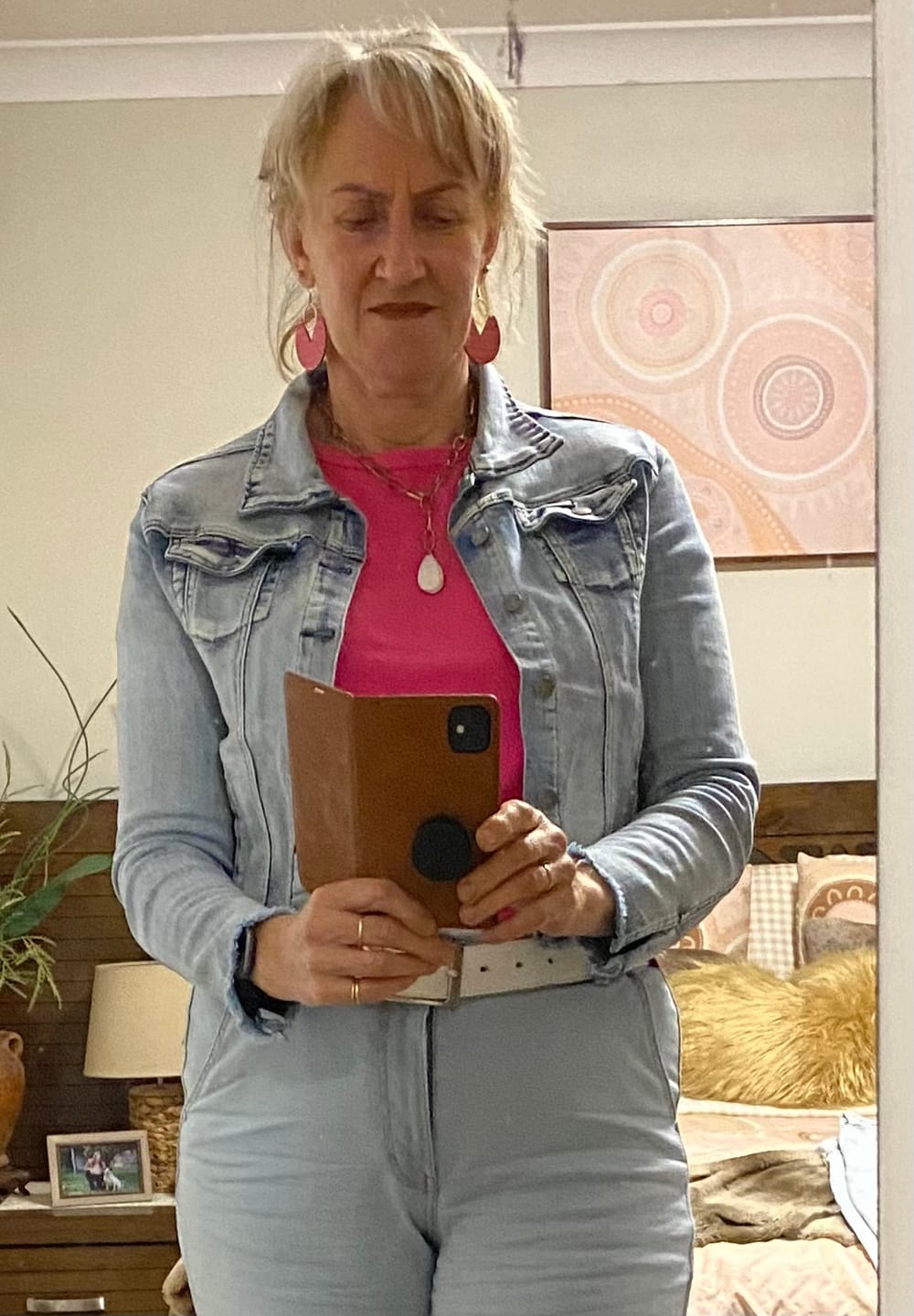 Customer photo review of Frayed Denim Jacket | Light Blue