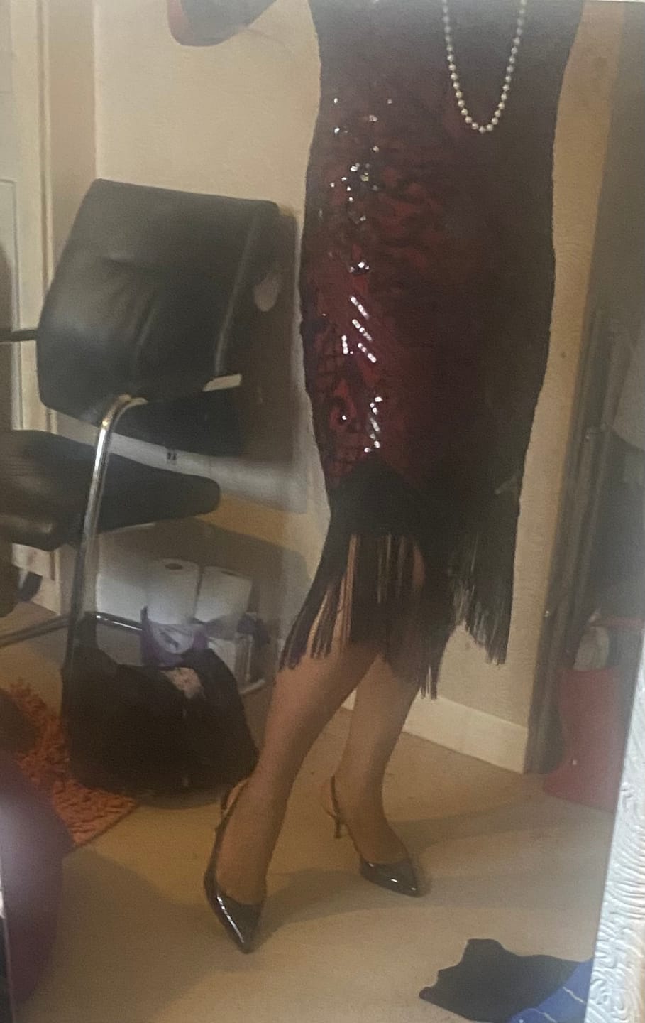 Customer photo review of 1920s Red Mable Flapper Dress