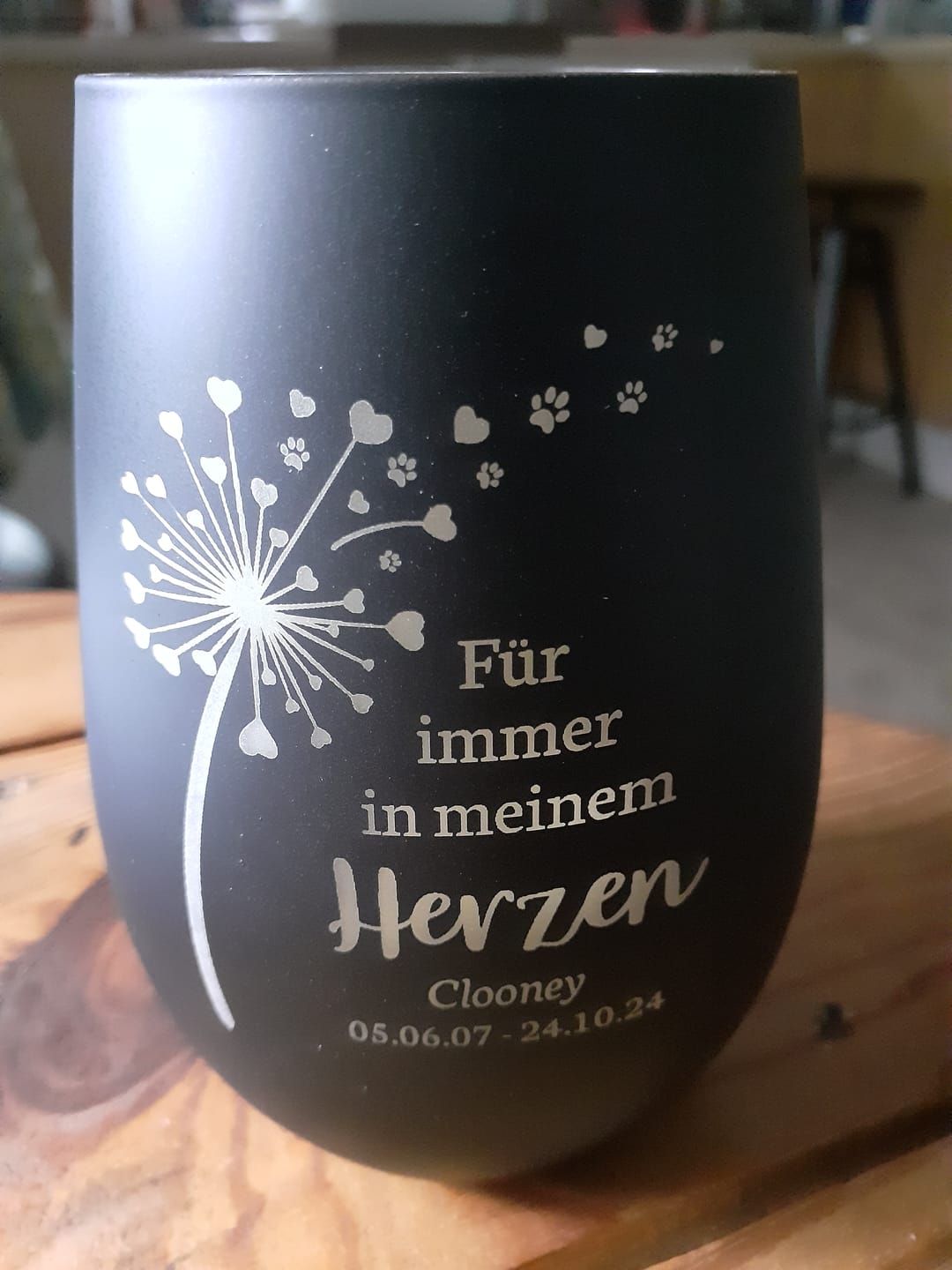 Customer photo review of Für immer im Herzen - Individuelles Trauerlicht