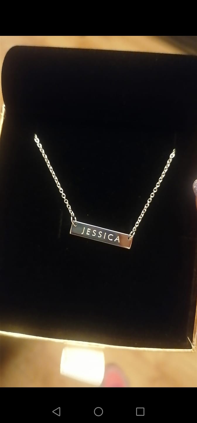 Customer photo review of 2cm Precious Letter Bar in Silver