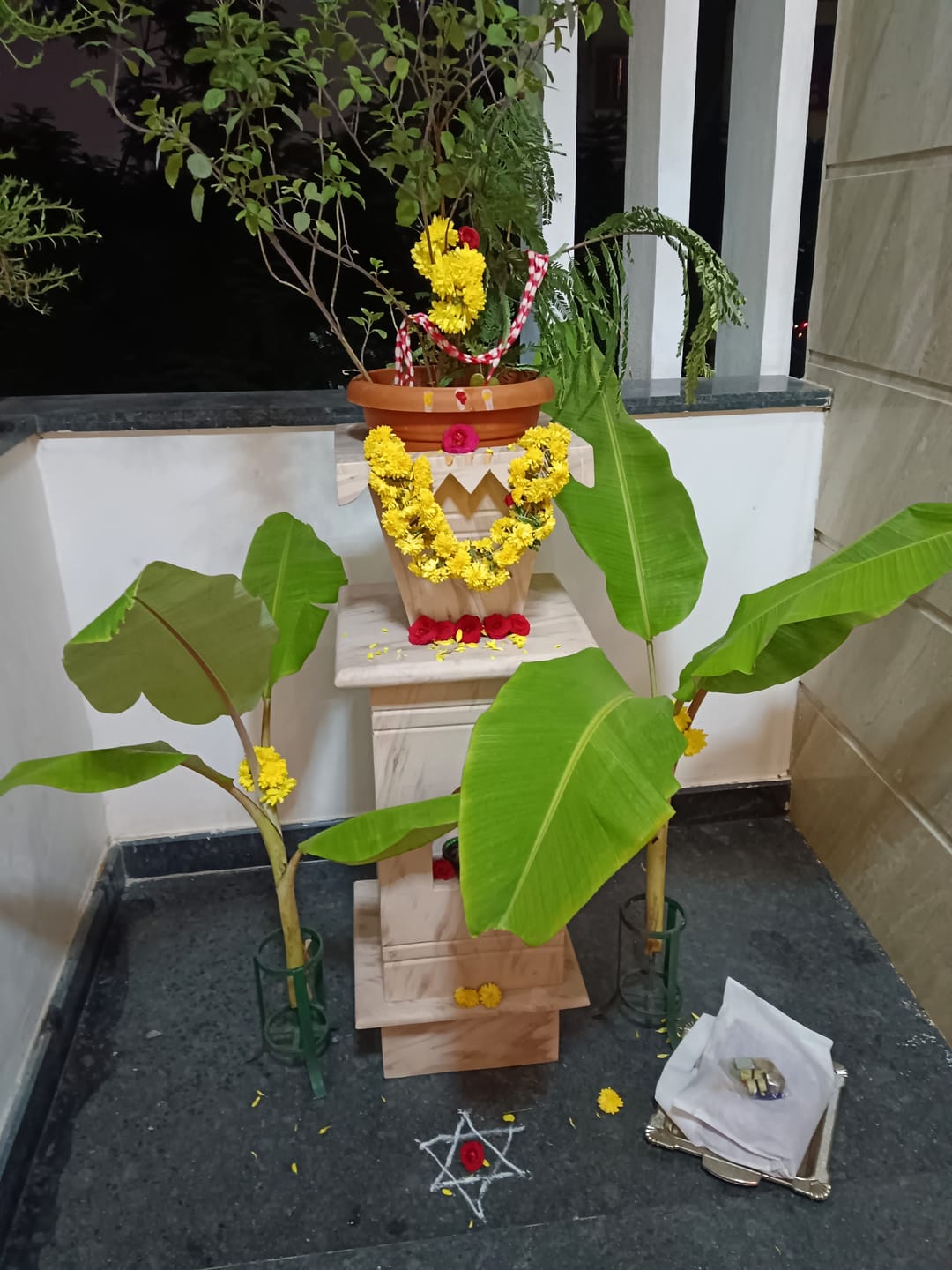 Customer photo review of Marble Tulsi Pot, Brown - Handicraft Bazaar