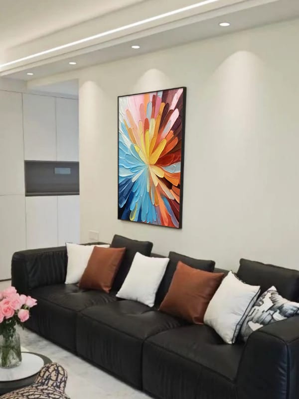 Customer photo review of Colorful Abstract Textured Painting Canvas #AT005