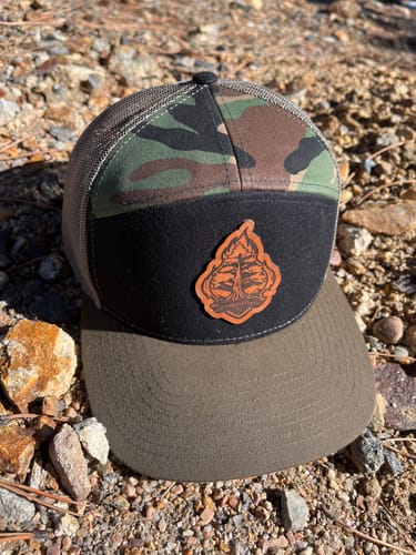 Customer photo review of Flat Bill Seven-Panel Leather Patch Hat - Richardson 168