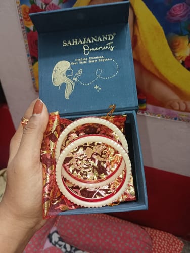 Customer photo review of Red – “Crimson Charm Women’s Bangle” (Pack of 1 Pair) (2 pis)