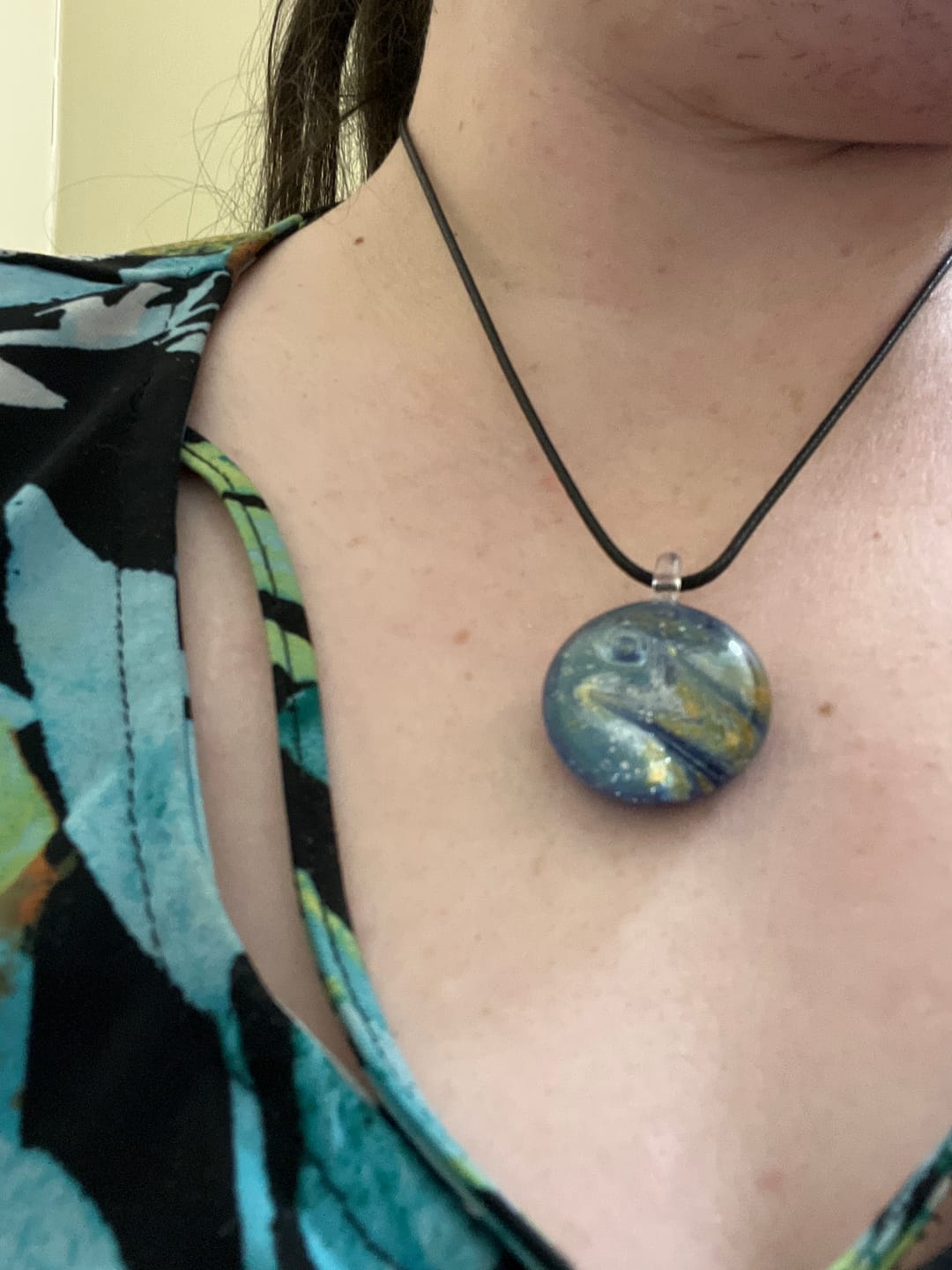 Customer photo review of Nightswirl Cremation Pendant