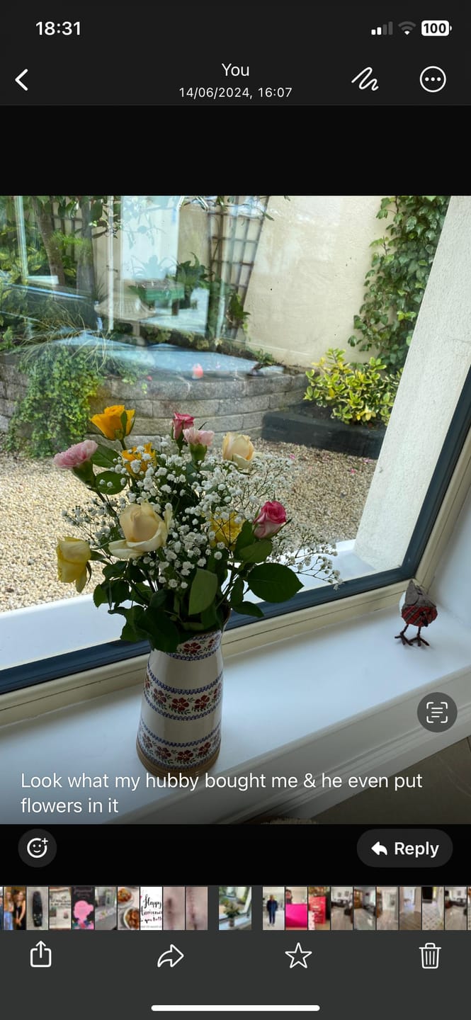Customer photo review of Large Tapered Vase  | Old Rose
