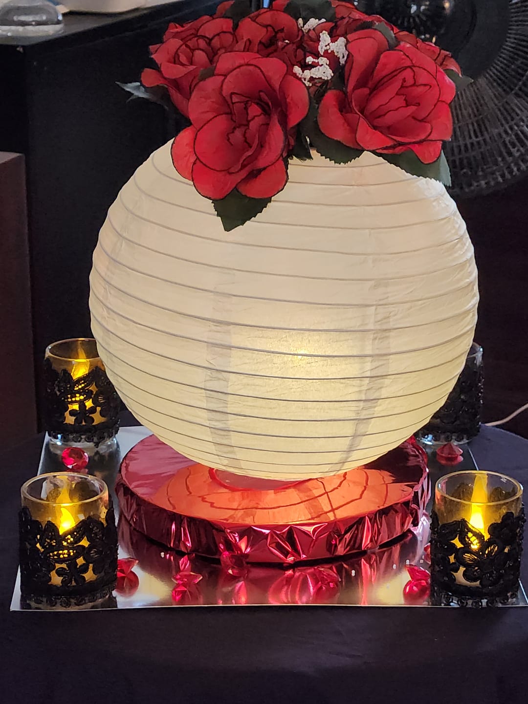 Customer photo review of BULK PACK (6) 10" White Round Paper Lanterns, Even Ribbing, Hanging Decoration