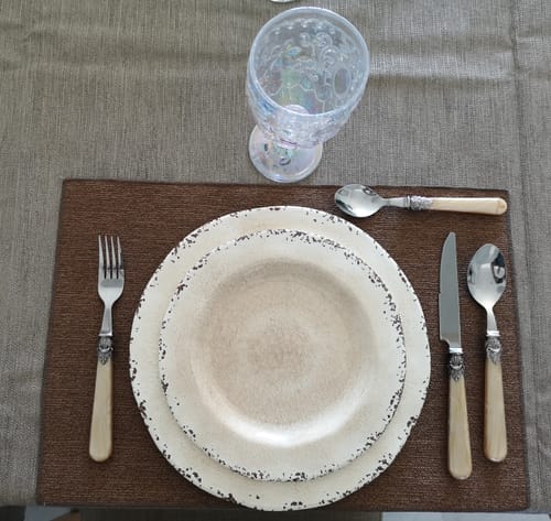 Customer photo review of Cubiertos Sakura Bacci Firenze Beige Nacar 24 Piezas