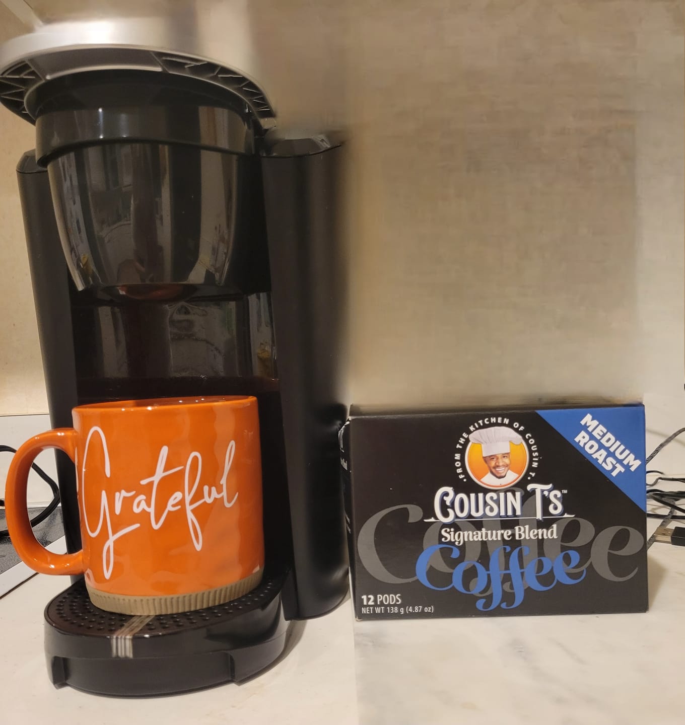 Customer photo review of Cousin T's Signature Blend Medium Roast Coffee