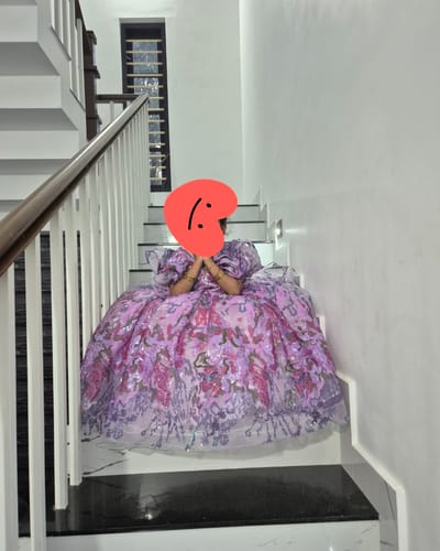 Customer photo review of Baby Girl and Todler Communion Dress Flowers Purple Sequins Puffy Birthday Princess Dress