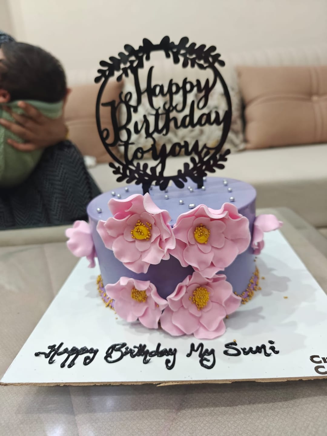 Customer photo review of Floral Purple Cake