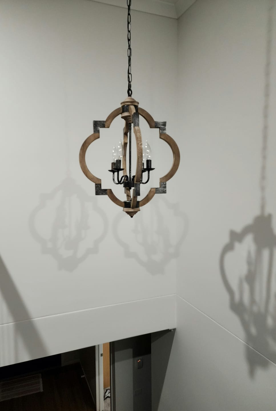 Customer photo review of 4-Light Round Lantern Globe Pendant Light