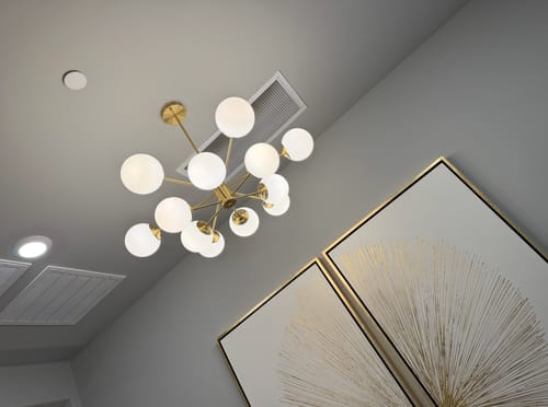 Customer photo review of Opal Glass Globe Sputnik Chandelier