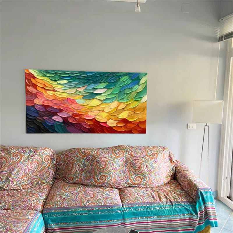 Customer photo review of Colorful Abstract Textured Painting Canvas #AT048