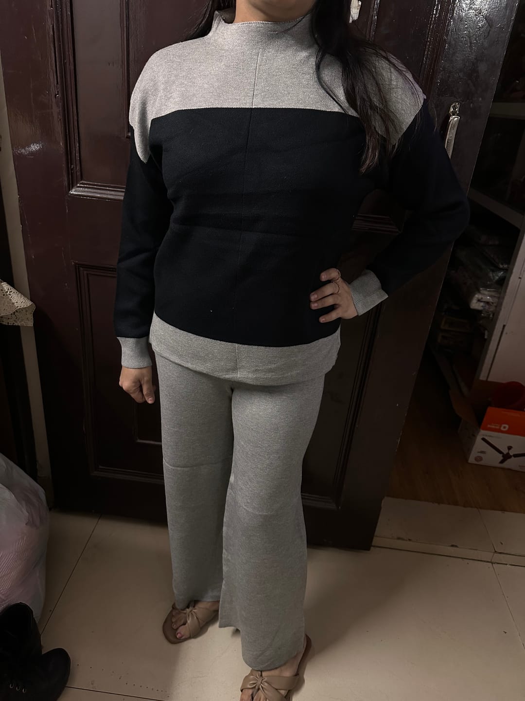 Customer photo review of WOOLEN COORD BLACK AND GREY