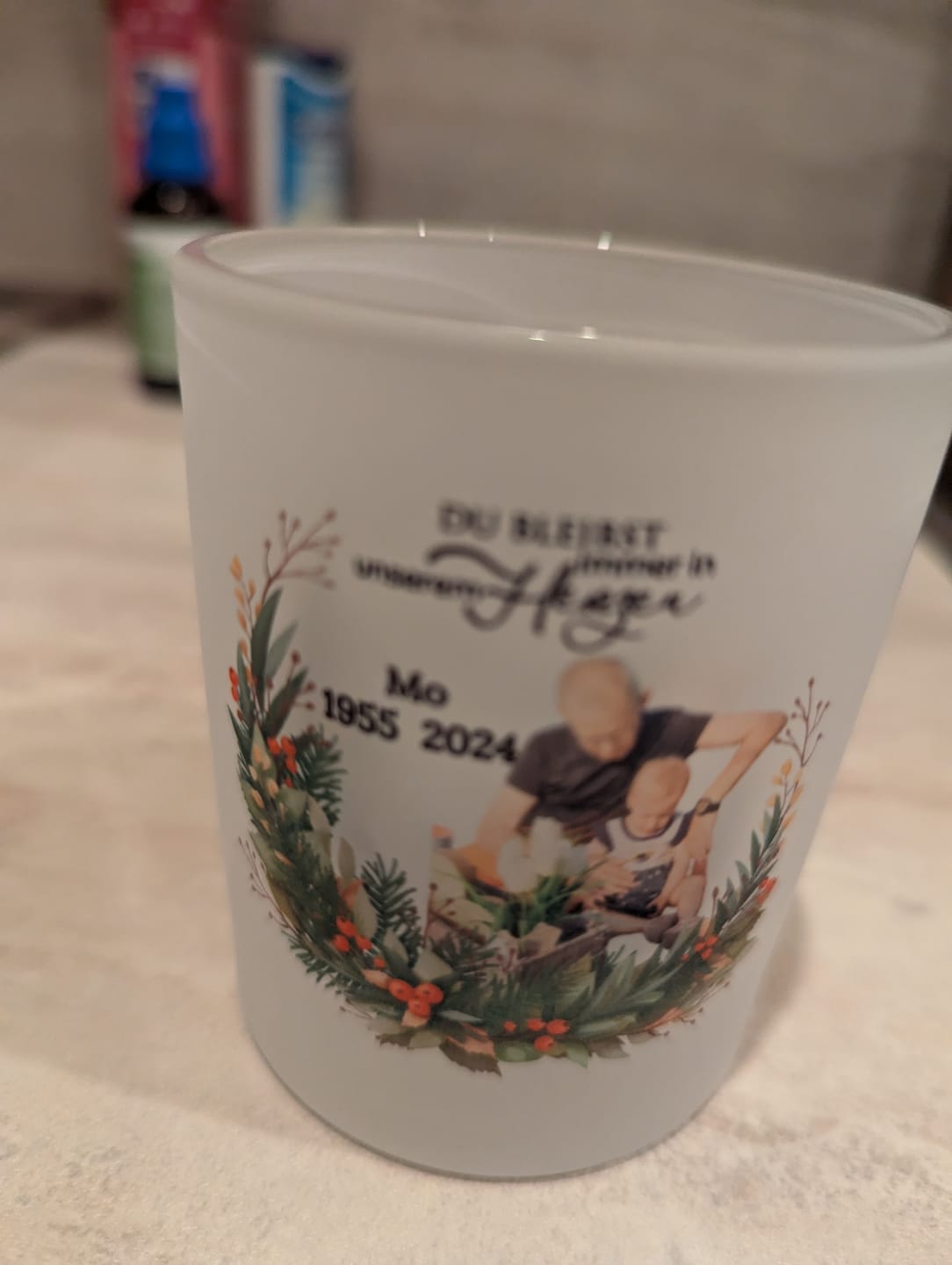 Customer photo review of Bei euch - Personalisiertes Teelicht