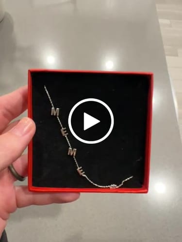 Customer video review of 14K Solid Gold Sideways Letter Necklace