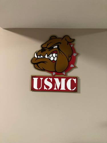 Customer photo review of USMC Marine Corps "Bulldog" 3D Vintage Metal Wall Art