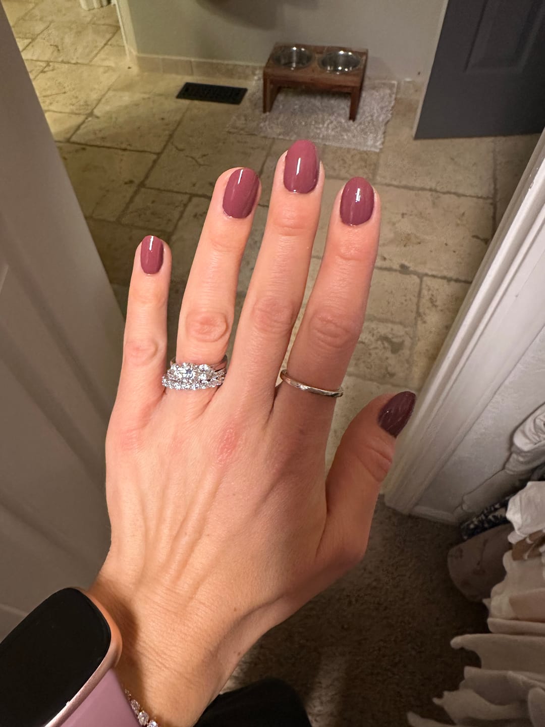 Customer photo review of Classic Wedding Band - Moissanite