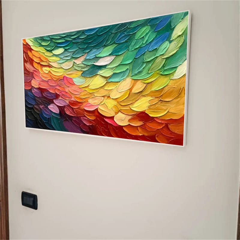 Customer photo review of Colorful Abstract Textured Painting Canvas #AT048