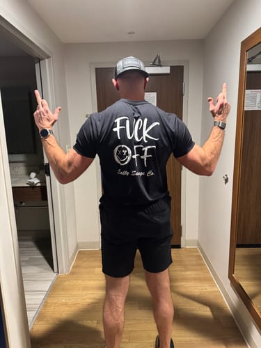Customer photo review of Salty Savage Unisex “Fuck Off” Tee
