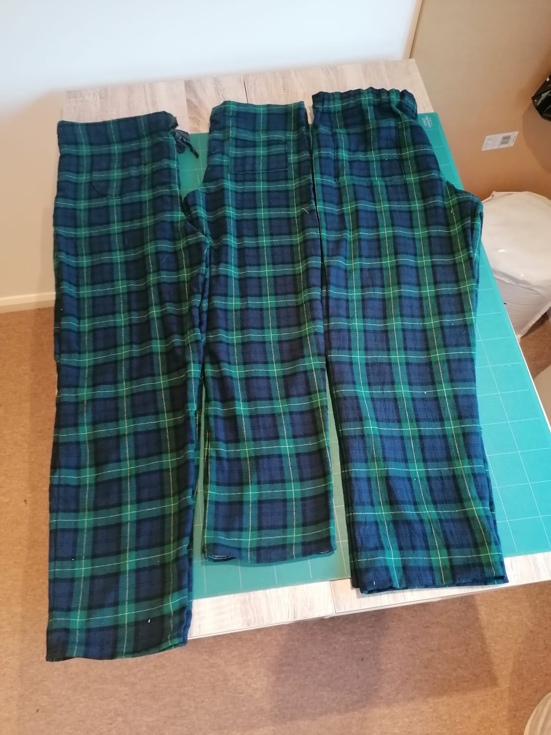Customer photo review of Navy and Green Tartan Brushed Cotton Fabric