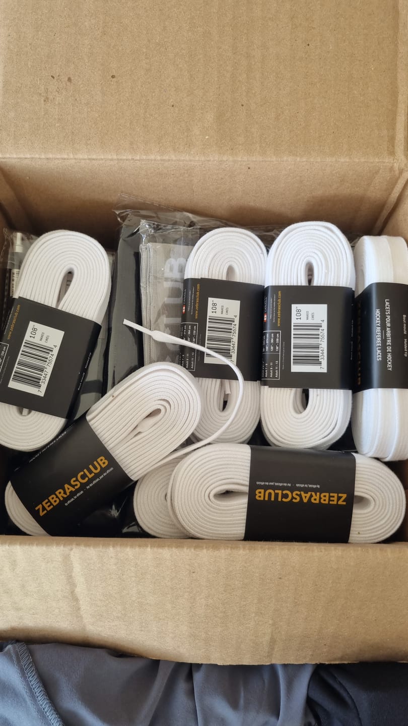 Customer photo review of WHITE WAXED HOCKEY REFEREE LACES