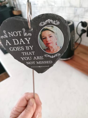 Customer photo review of Not A Day Goes By That You Are Not Missed - Personalized Slate