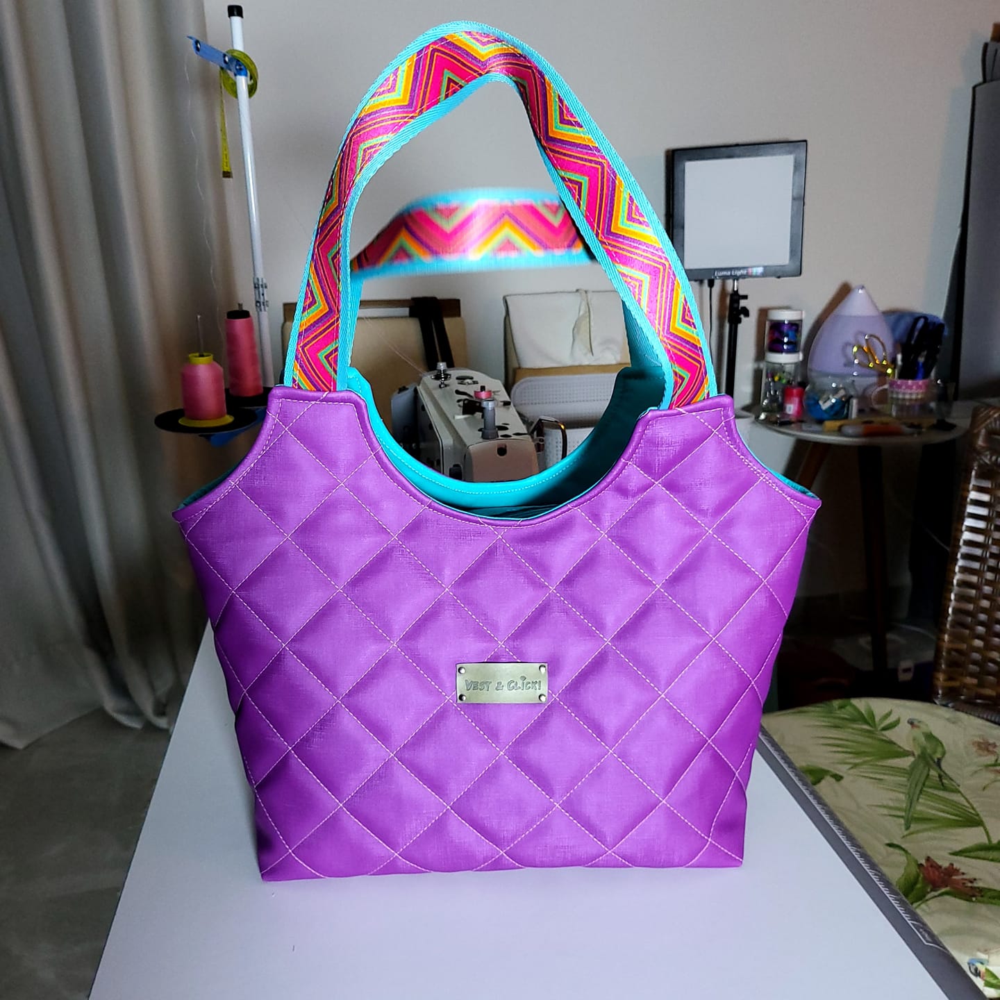 Customer photo review of DUNA 0.9MM FUNDO MALHA COR ROXO