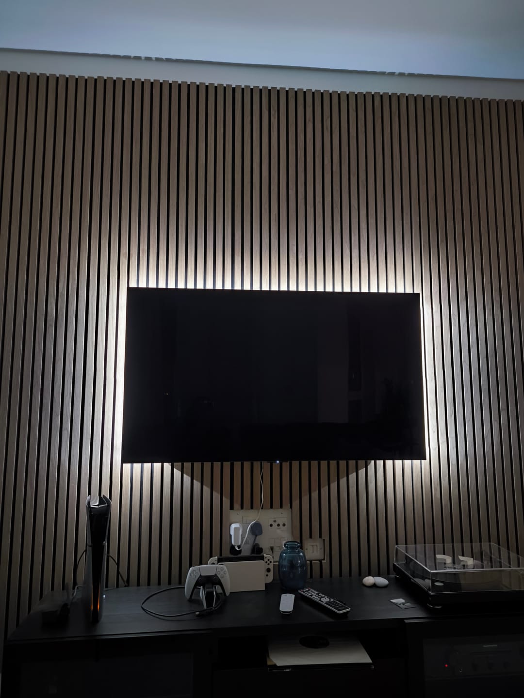 Customer photo review of Wooden Wall Panel | Walnut | Premium 3-sided Wood Veneer