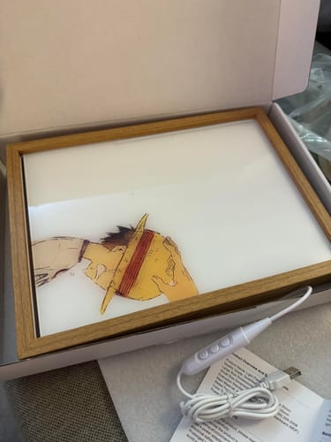 Customer photo review of A O T Series LED Light Painting Anime Photo Frame Wall Art
