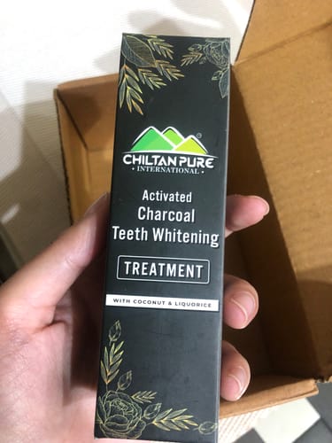 Customer photo review of Activated Charcoal Teeth 🦷 Whitening Treatment - Whitens Teeth Naturally, Kills Cavity causing Bacteria Eliminates Bad Breath