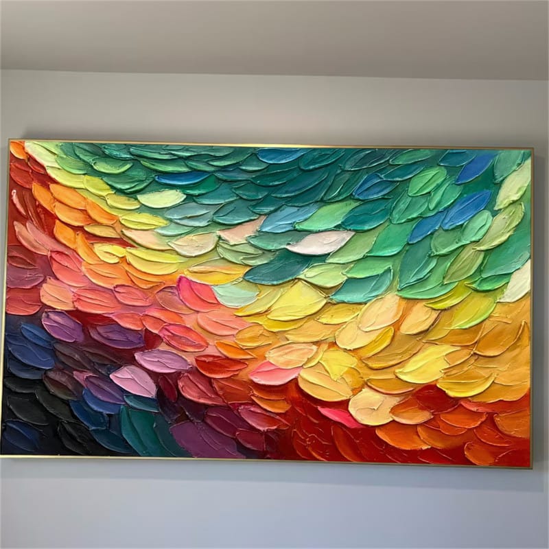 Customer photo review of Colorful Abstract Textured Painting Canvas #AT048